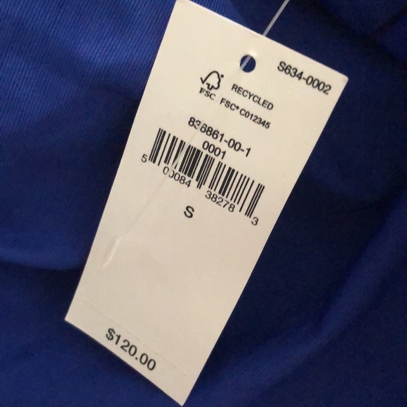 NWT! BANANA REPUBLIC VOLTAGE BLUE BALLOON SLEEVE WRAP TOP - SIZE SMALL🗺️ - Picture 6 of 6